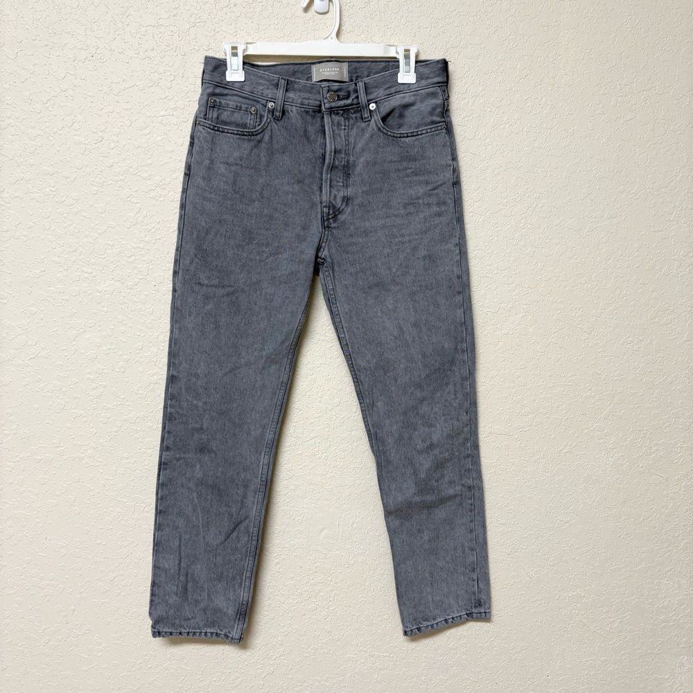 Everlane Jeans Women’s The Relaxed Straight Gray Denim Buttonfly Size 25R Cotton